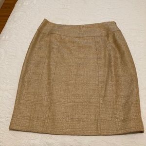 Jones New York Sz 8 Gold Silk-blend Pencil Skirt